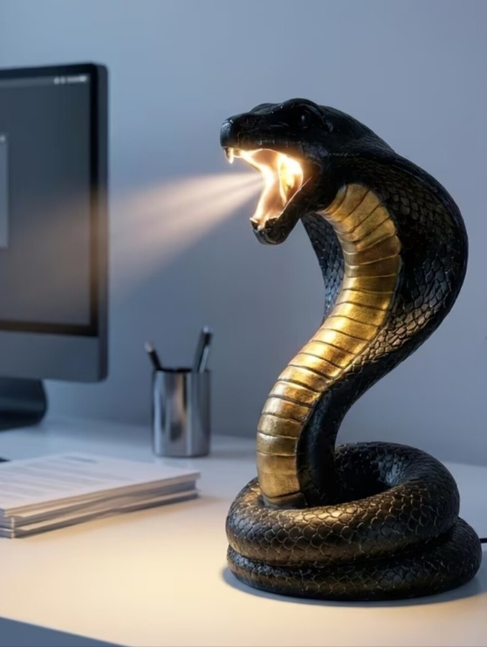 Unique Snake Sculpture Shaped USB Port Lamp
